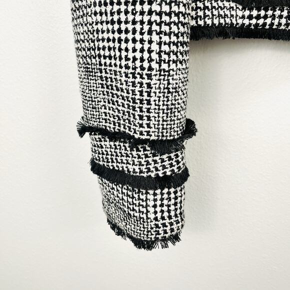 Dorothee Schumacher Houndstooth Black & White Tweed Blazer Jacket Sz 5/US 10 - Picture 5 of 9